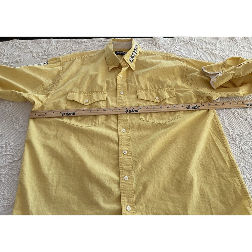 Resistol Rodeo Gear Western Shirt Embroidered Yellow LS Hong Kong Mens Large - Picture 9 of 15